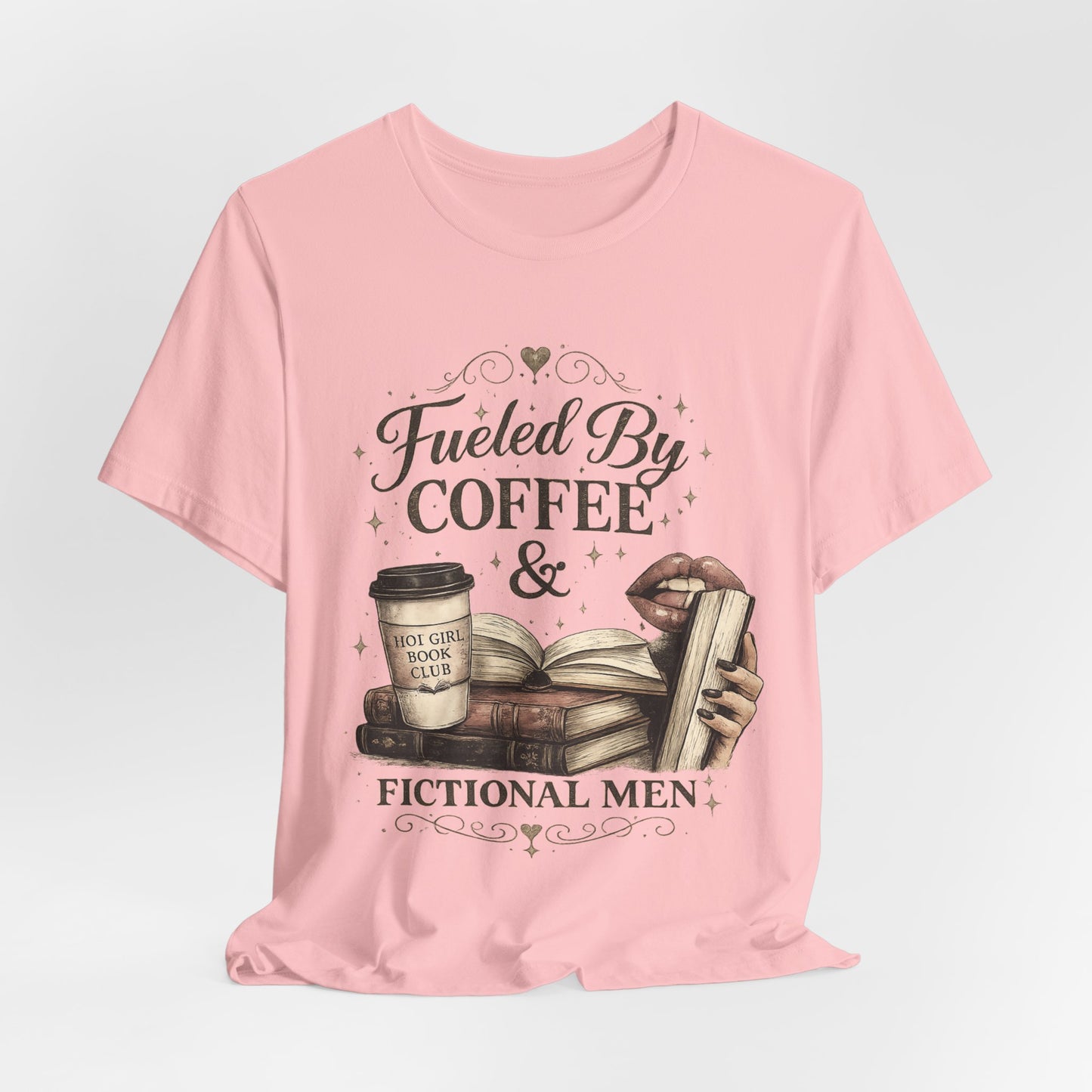 Coffee & Fictional Men Tee — Fueled By Coffee Book Lover Shirt