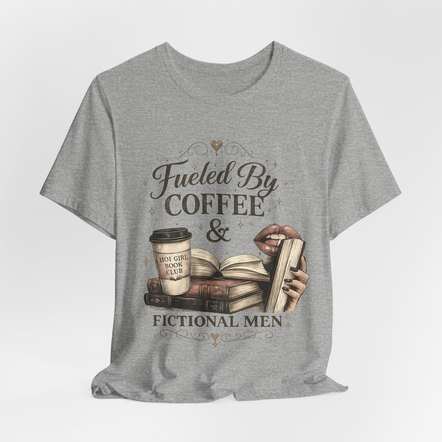 Coffee & Fictional Men Tee — Fueled By Coffee Book Lover Shirt