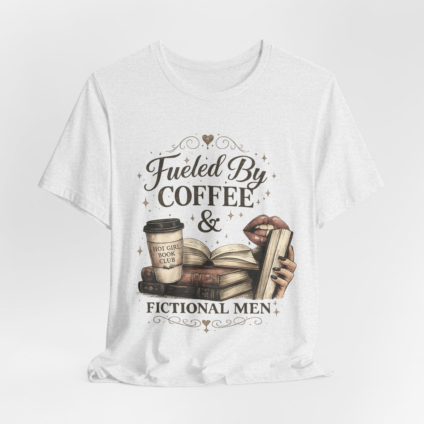 Coffee & Fictional Men Tee — Fueled By Coffee Book Lover Shirt