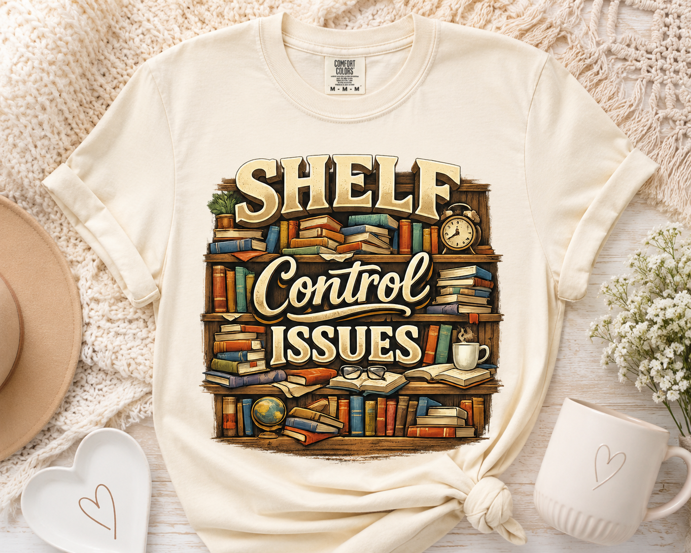 Shelf Control Issues T-Shirt — Funny Booklover Graphic Tee