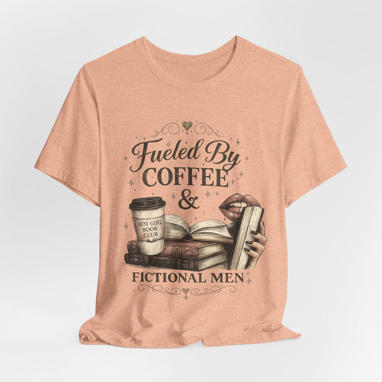 Coffee & Fictional Men Tee — Fueled By Coffee Book Lover Shirt